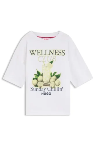 Barn-T-shirt i bomull med logotyp
