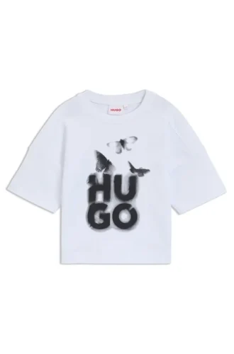 Barn-T-shirt i bomull med logotyp