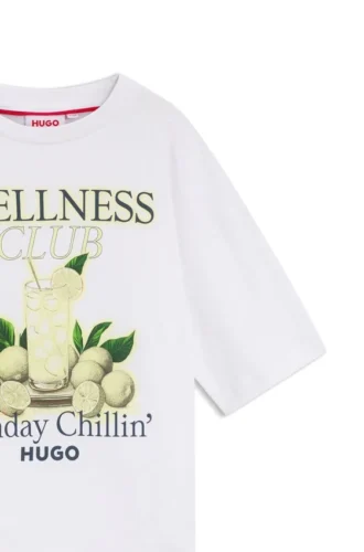 Barn-T-shirt i bomull med logotyp