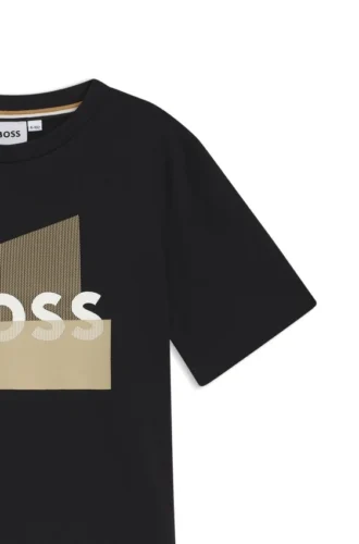 Barn-T-shirt i bomull med logotyp