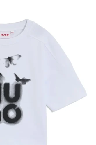 Barn-T-shirt i bomull med logotyp