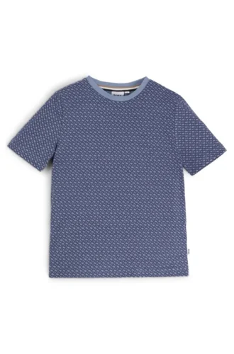 Barn-T-shirt i bomull med monogramtryck över hela plagget