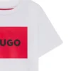 Barn-T-shirt i bomull med normal passform och rött logotryck
