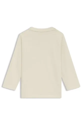Barn-T-shirt i bomull med tre logotypmärken