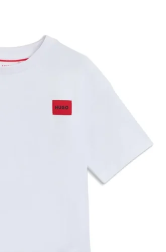 Barn-T-shirt i bomull med tryck på baksidan