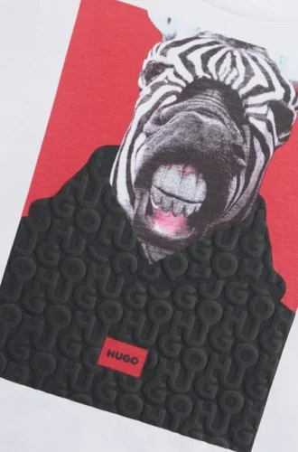 Barn-T-shirt i bomullsblandning med säsongens motiv