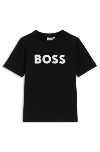 Barn-T-shirt i bomullsjersey med kontrastlogotyp