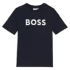 Barn-T-shirt i bomullsjersey med kontrastlogotyp