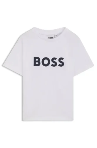 Barn-T-shirt i bomullsjersey med kontrastlogotyp