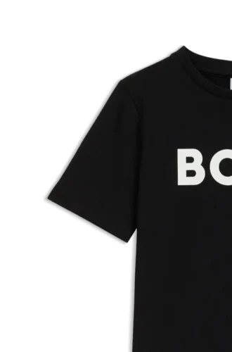 Barn-T-shirt i bomullsjersey med kontrastlogotyp