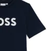 Barn-T-shirt i bomullsjersey med kontrastlogotyp