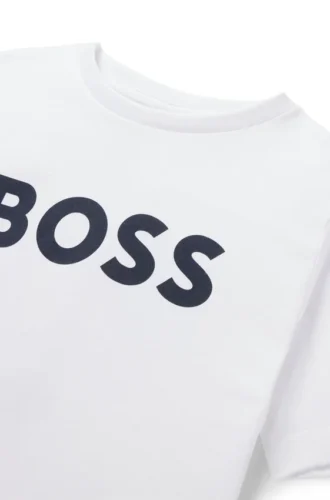 Barn-T-shirt i bomullsjersey med kontrastlogotyp