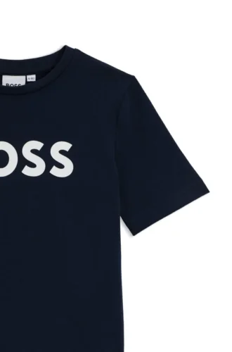 Barn-T-shirt i bomullsjersey med kontrastlogotyp