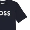 Barn-T-shirt i bomullsjersey med kontrastlogotyp