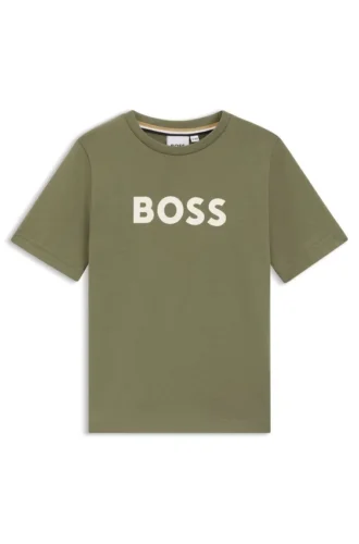 Barn-T-shirt i bomullsjersey med logotryck