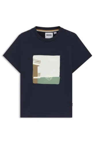 Barn-T-shirt i bomullsjersey med logotyp
