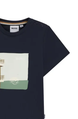 Barn-T-shirt i bomullsjersey med logotyp