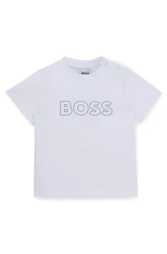 Barn-T-shirt i bomullsjersey med präglad logotyp