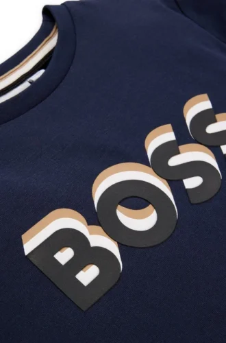 Barn-T-shirt i bomullsjersey med präglad logotyp