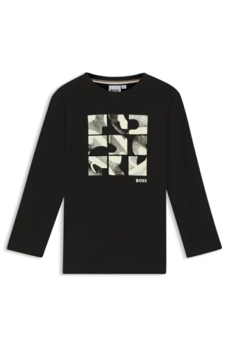Barn-T-shirt i bomullsjersey med tryck