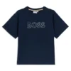 Barn-T-shirt med broderad logotyp i stretchbomull