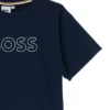 Barn-T-shirt med broderad logotyp i stretchbomull