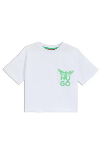 Barn-T-shirt med fjärilsmotiv i bomull