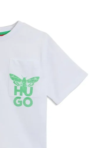 Barn-T-shirt med fjärilsmotiv i bomull