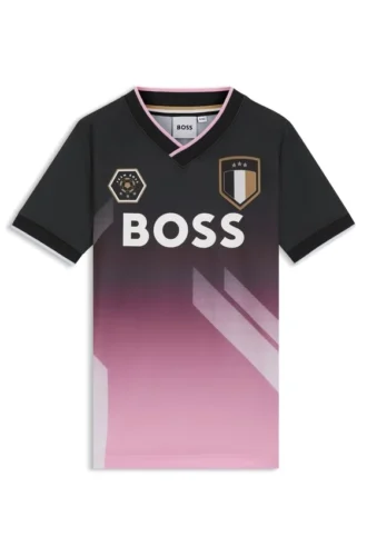 Barn-T-shirt med logotryck i stretchjersey