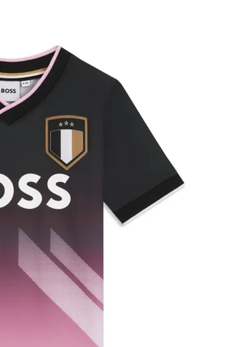 Barn-T-shirt med logotryck i stretchjersey