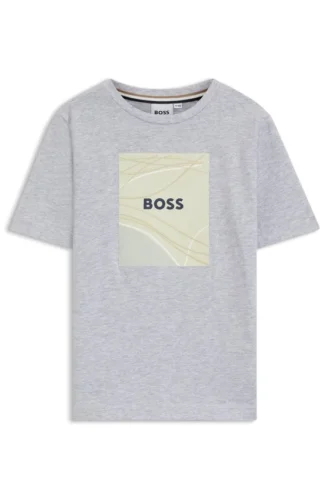 Barn-T-shirt med logotyp i bomullsjersey