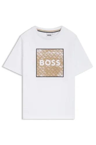 Barn-T-shirt med logotyp i bomullsjersey