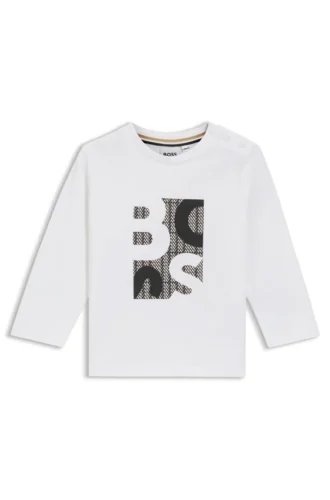 Barn-T-shirt med logotyp i bomullsjersey