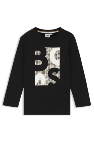 Barn-T-shirt med logotyp i bomullsjersey