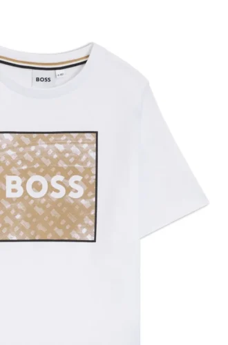Barn-T-shirt med logotyp i bomullsjersey