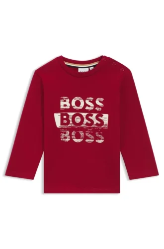 Barn-T-shirt med upprepad logotyp i bomullsjersey