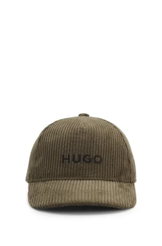 Barnkepsar i corduroy med broderad logotyp
