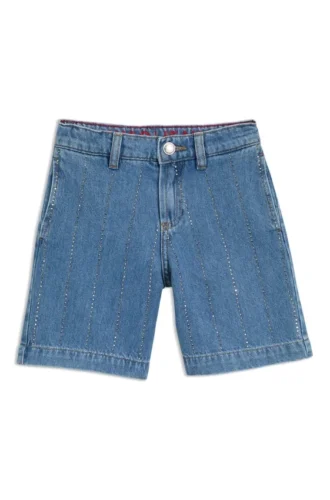 Barnshorts i avslappnad passform i blå denim