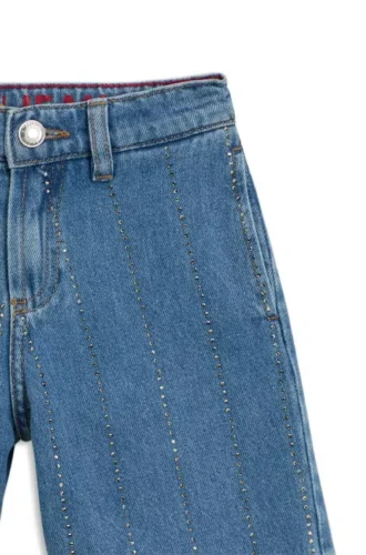 Barnshorts i avslappnad passform i blå denim