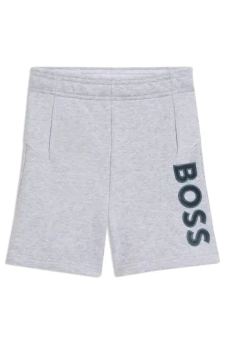 Barnshorts i fleece med logotryck