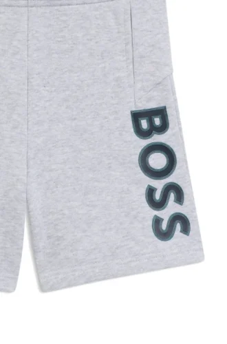 Barnshorts i fleece med logotryck
