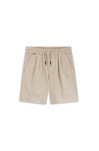 Barnshorts i linneblandning med dragsko i midjan