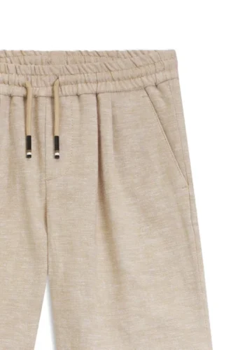 Barnshorts i linneblandning med dragsko i midjan