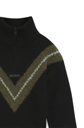 Barntröja med chevronmönster och dragkedja