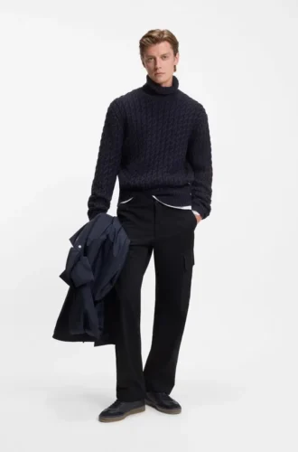 BECKHAM x BOSS cargobyxor i bomull med mikromönster