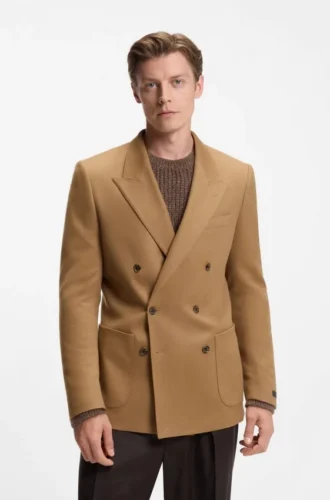 BECKHAM x BOSS dubbelknäppt kavaj i ull och kashmir
