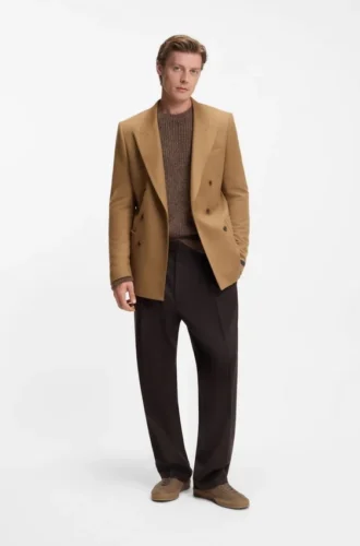 BECKHAM x BOSS dubbelknäppt kavaj i ull och kashmir