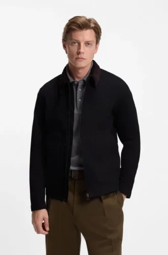 BECKHAM x BOSS-jacka i svart, styv denim