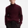 BECKHAM x BOSS kabelstickad tröja i ull och kashmir