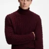 BECKHAM x BOSS kabelstickad tröja i ull och kashmir